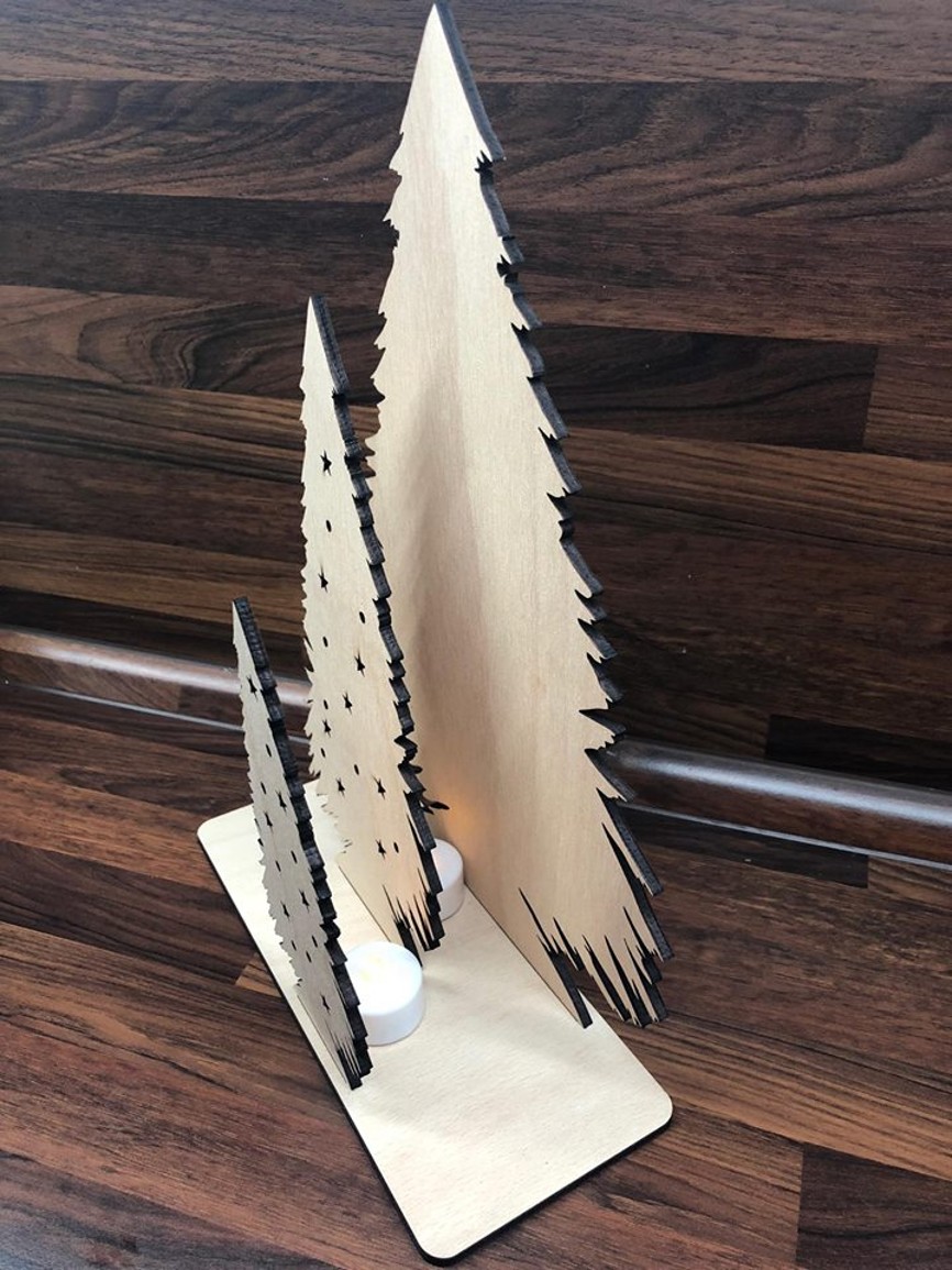 Tři svítící stromky 35 cm