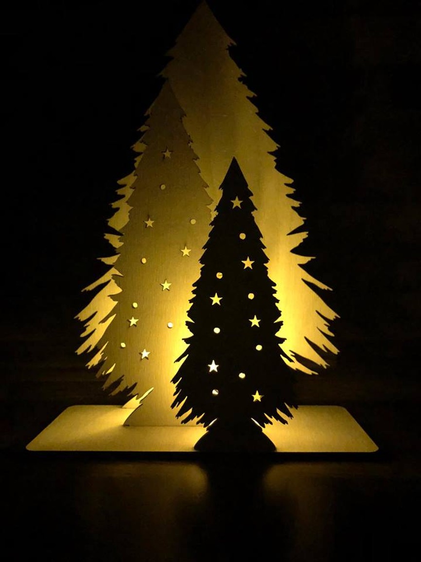 Tři svítící stromky 35 cm