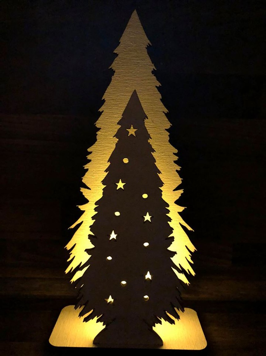 Dva svítící stromky 27 cm