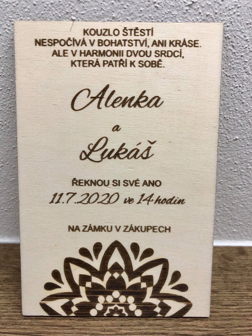 Svatební pozvánka mandala