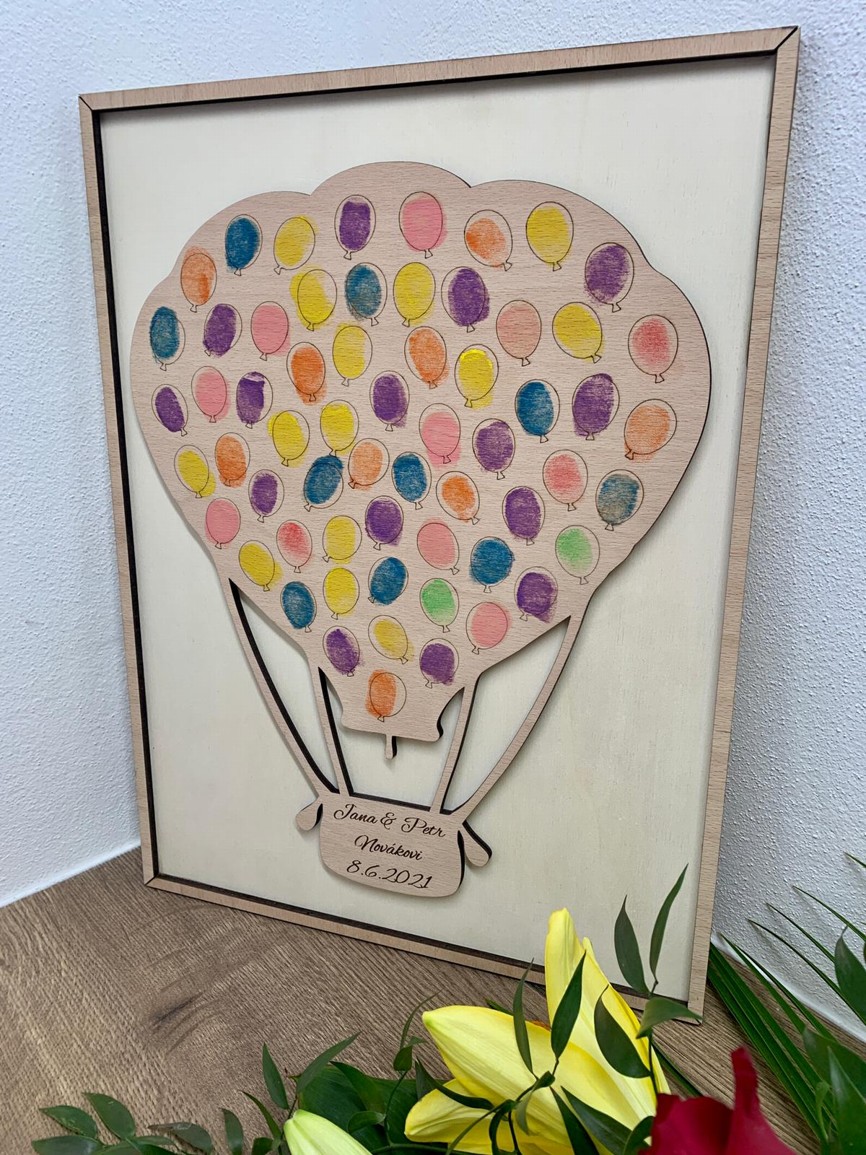 Svatební balón na otisky prstů